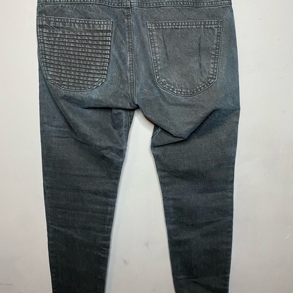 Marc Wenn Distressed Denim Biker Jeans - Picture 5 of 10